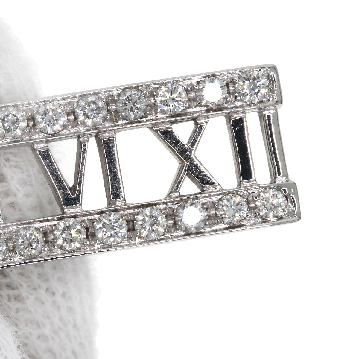 TIFFANY&Co. Atlas bar Diamond Necklace K18 White Gold Ladies [Used]