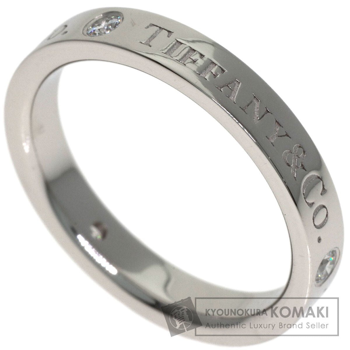 TIFFANY&Co. Flat band 3P Diamond Ring Platinum PT950 Ladies [Used]