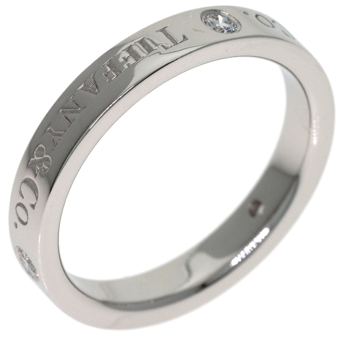 TIFFANY&Co. Flat band 3P Diamond Ring Platinum PT950 Ladies [Used]