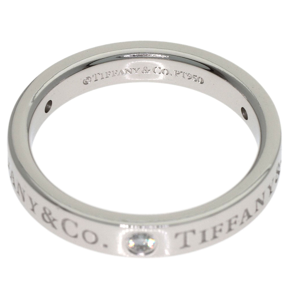 TIFFANY&Co. Flat band 3P Diamond Ring Platinum PT950 Ladies [Used]