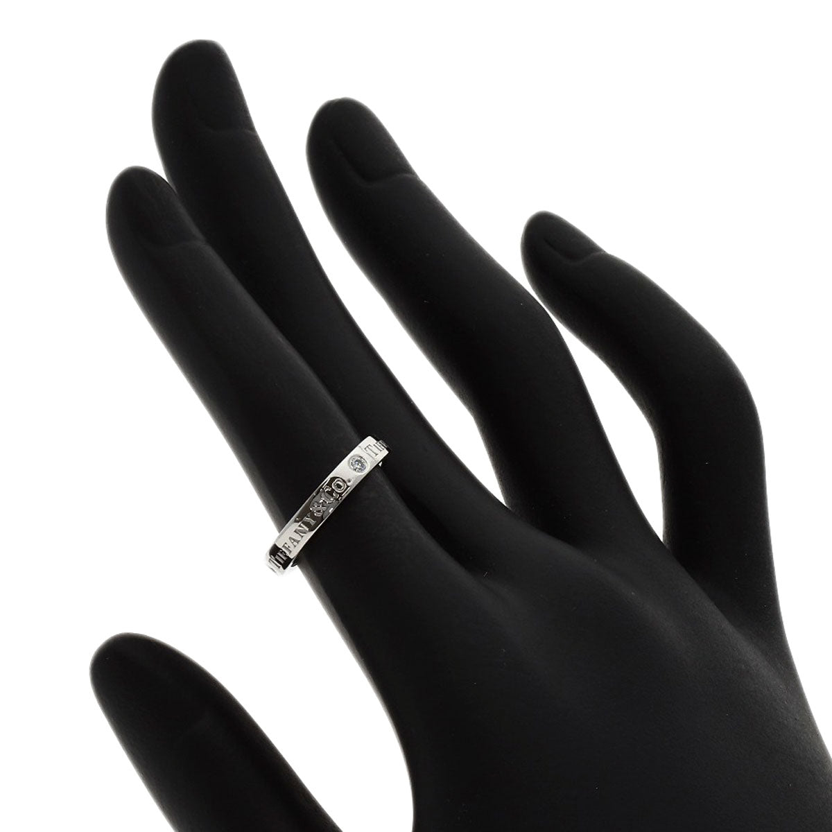 TIFFANY&Co. Flat band 3P Diamond Ring Platinum PT950 Ladies [Used]