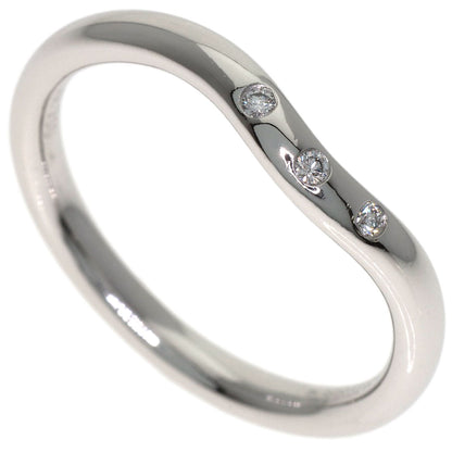 TIFFANY&Co. Curved band 3P Diamond Ring K18 White Gold Ladies [Used]
