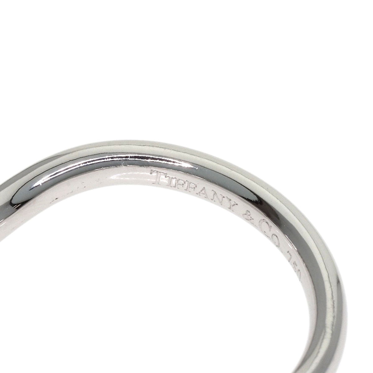 TIFFANY&Co. Curved band 3P Diamond Ring K18 White Gold Ladies [Used]