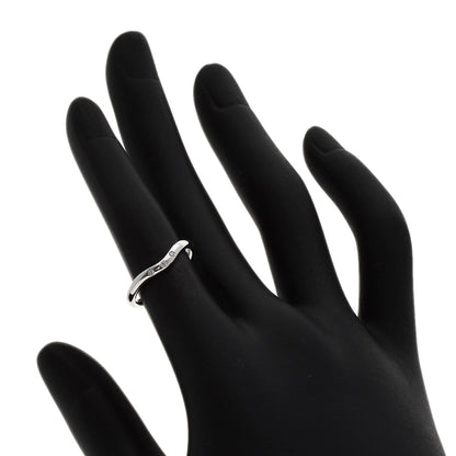 TIFFANY&Co. Curved band 3P Diamond Ring K18 White Gold Ladies [Used]