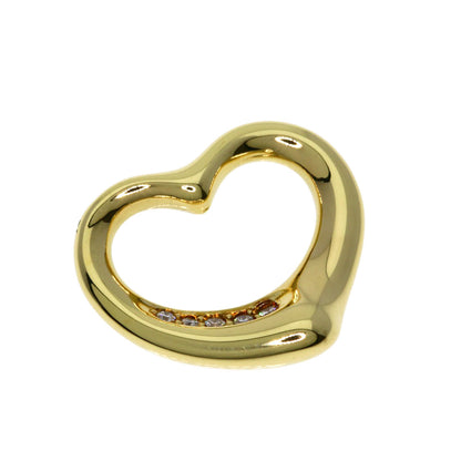TIFFANY&Co. Open Heart Diamond Pendant top K18 Yellow Gold Ladies [Used]