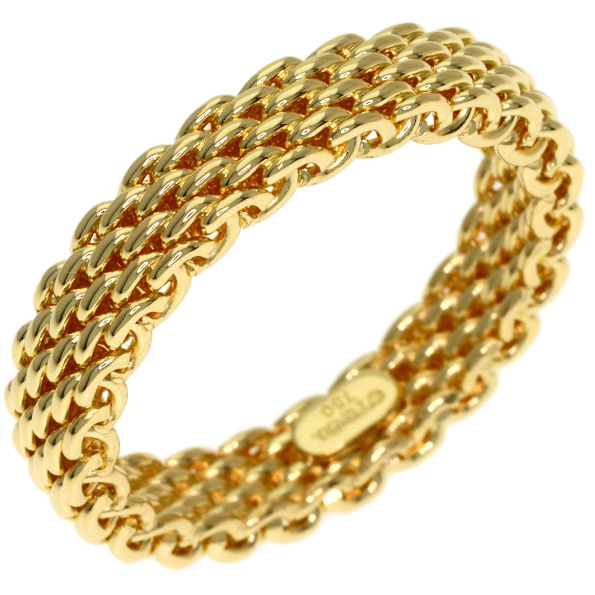 TIFFANY&Co. Somerset mesh Ring K18 Yellow Gold Ladies [Used]