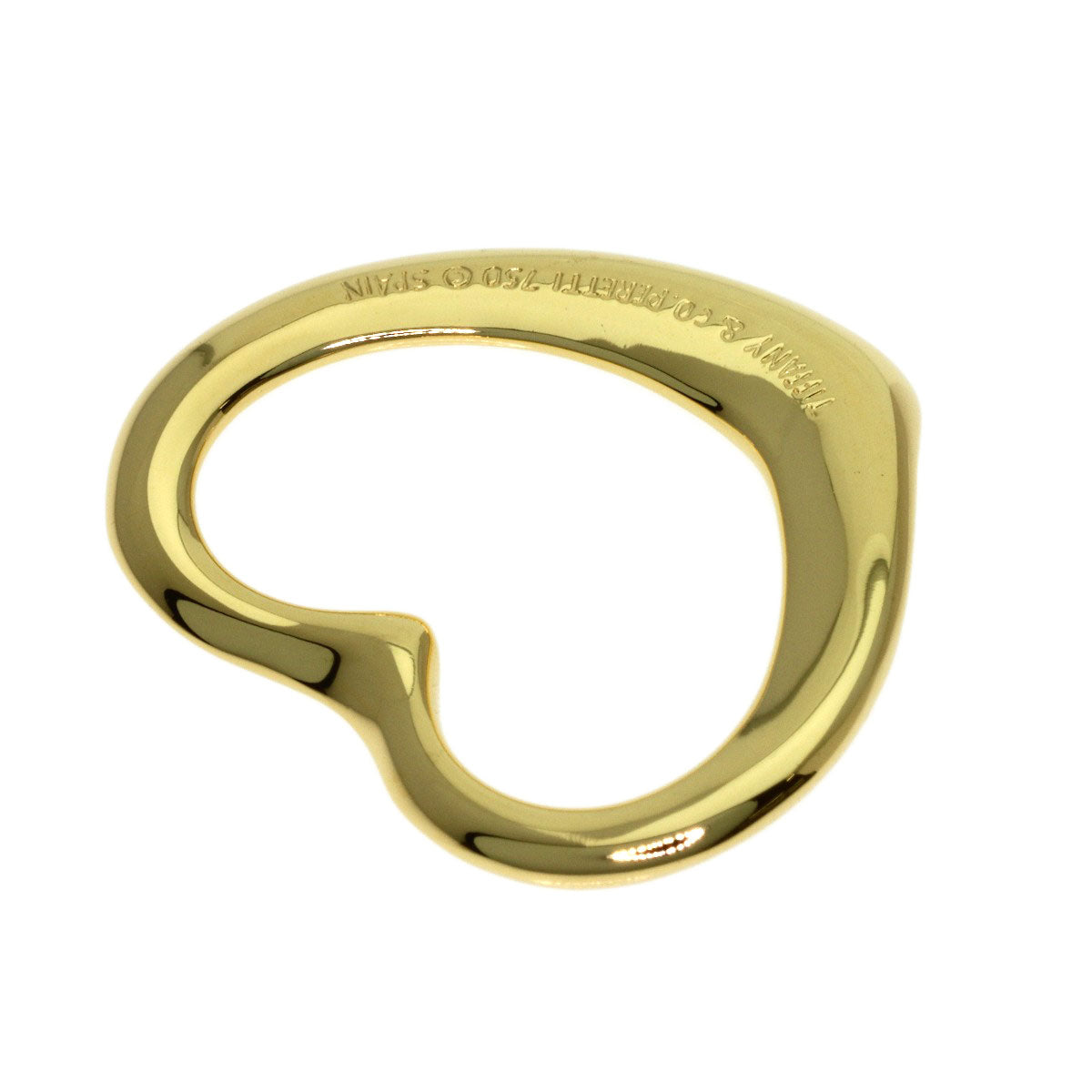 TIFFANY&Co. Open heart Pendant top K18 Yellow Gold Ladies [Used]