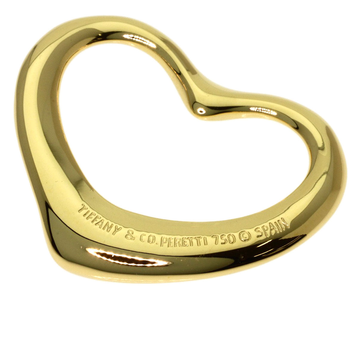 TIFFANY&Co. Open heart Pendant top K18 Yellow Gold Ladies [Used]