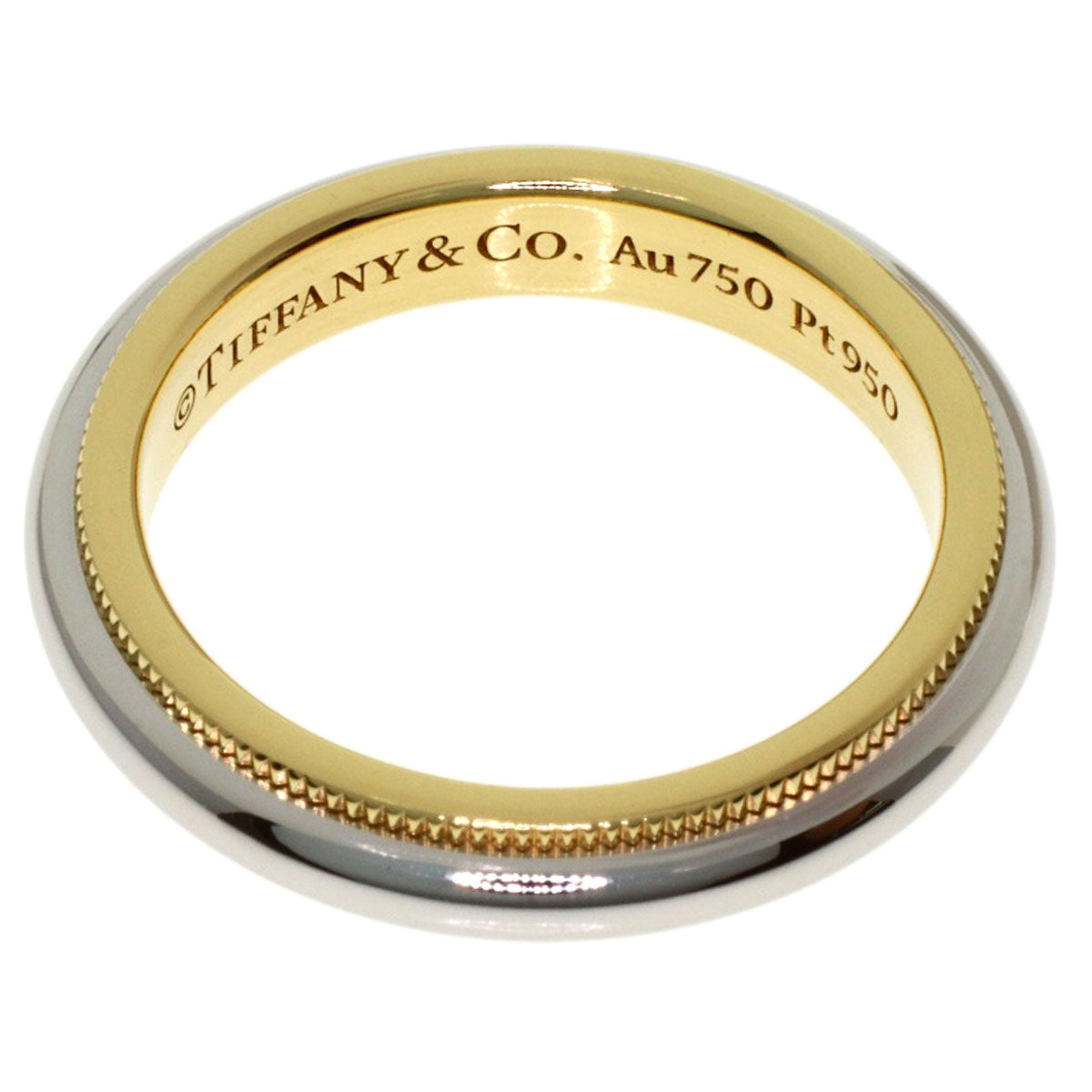 TIFFANY&Co. Milgrain Ring Platinum PT950 18K Yellow GoldLadies [Used]
