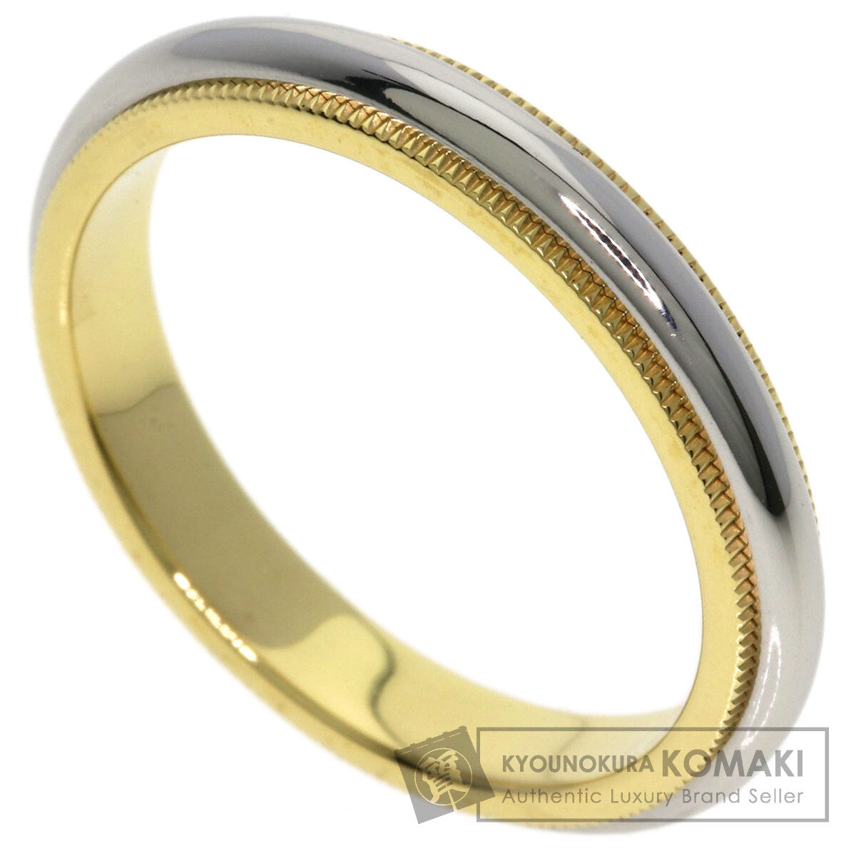 TIFFANY&Co. Milgrain Ring K18 Yellow Gold PT950Ladies [Used]