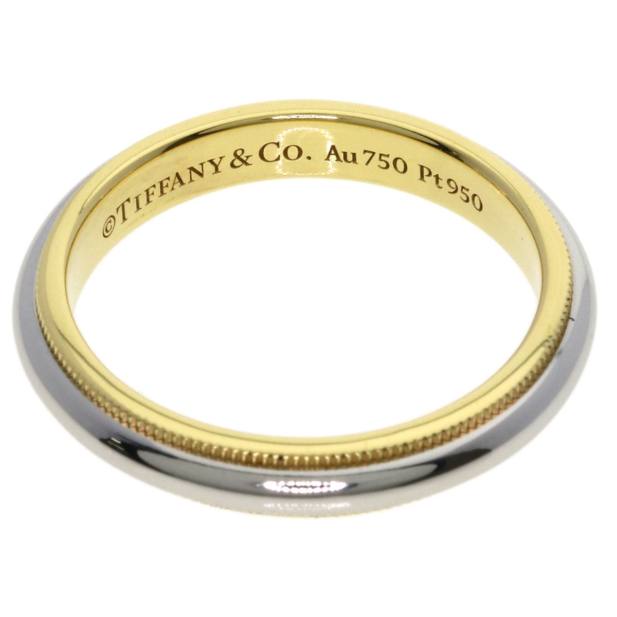 TIFFANY&Co. Milgrain Ring K18 Yellow Gold PT950Ladies [Used]