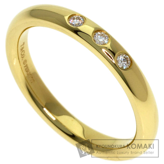 TIFFANY&Co. Stacking band 3P Diamond Ring K18 Yellow Gold Ladies [Used]