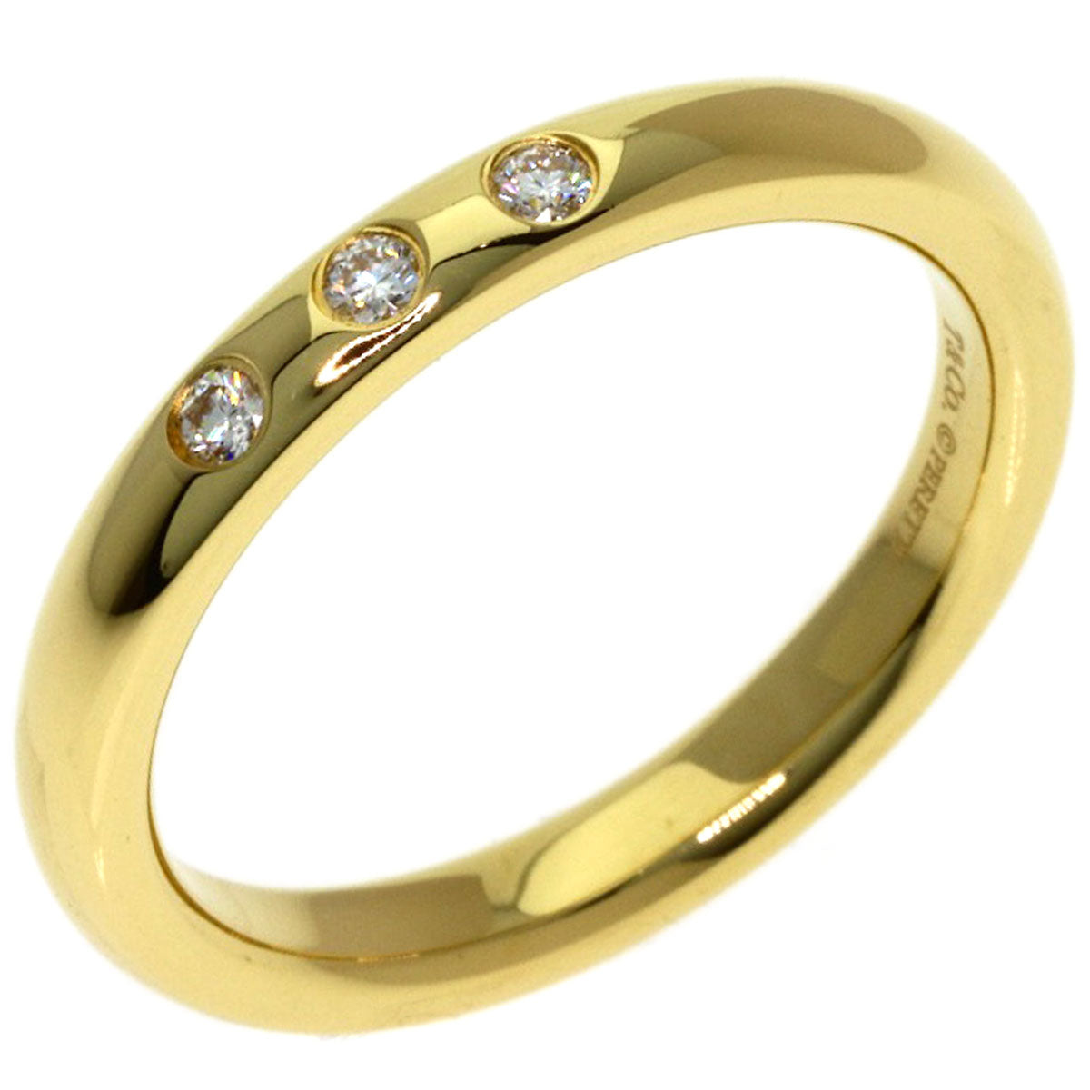 TIFFANY&Co. Stacking band 3P Diamond Ring K18 Yellow Gold Ladies [Used]