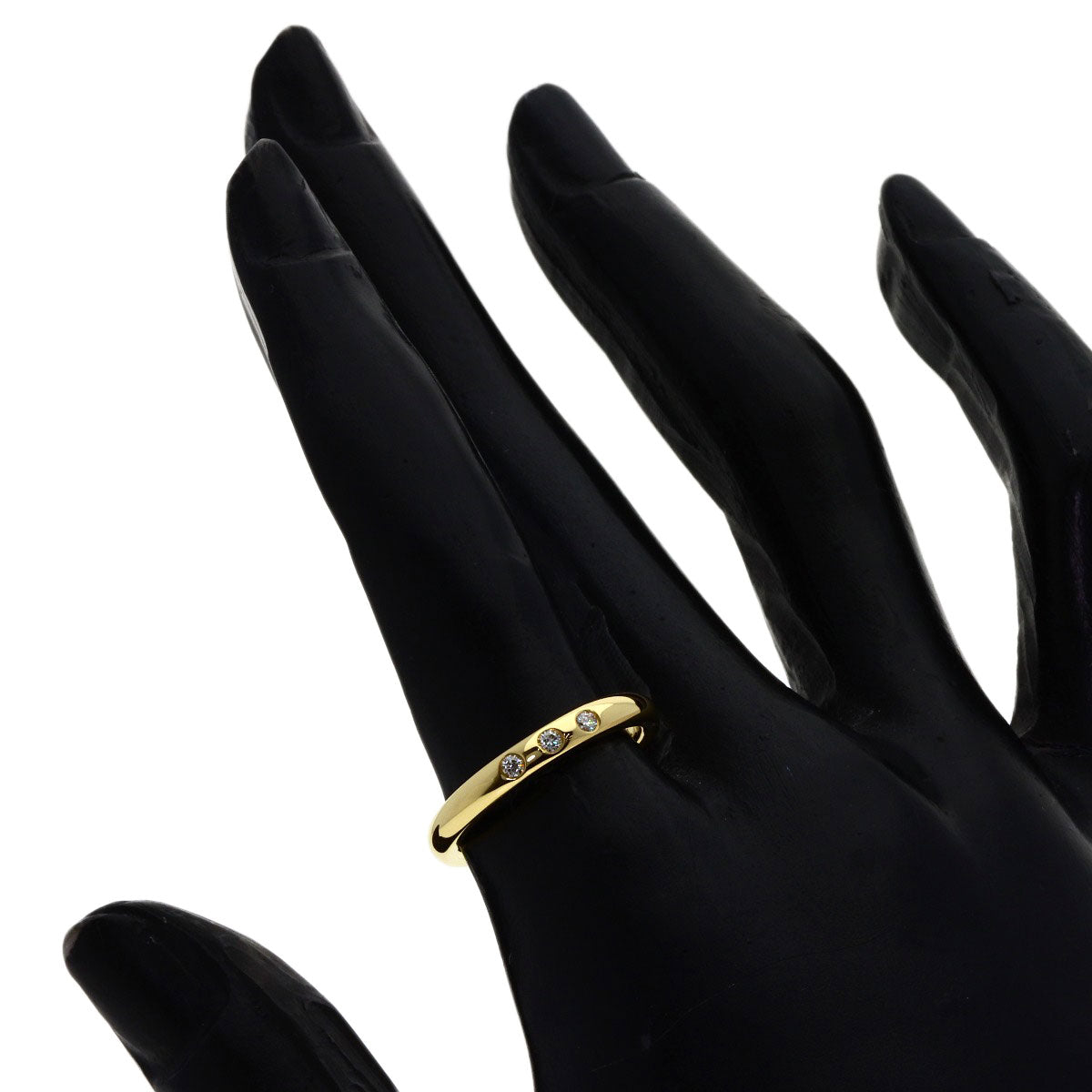 TIFFANY&Co. Stacking band 3P Diamond Ring K18 Yellow Gold Ladies [Used]
