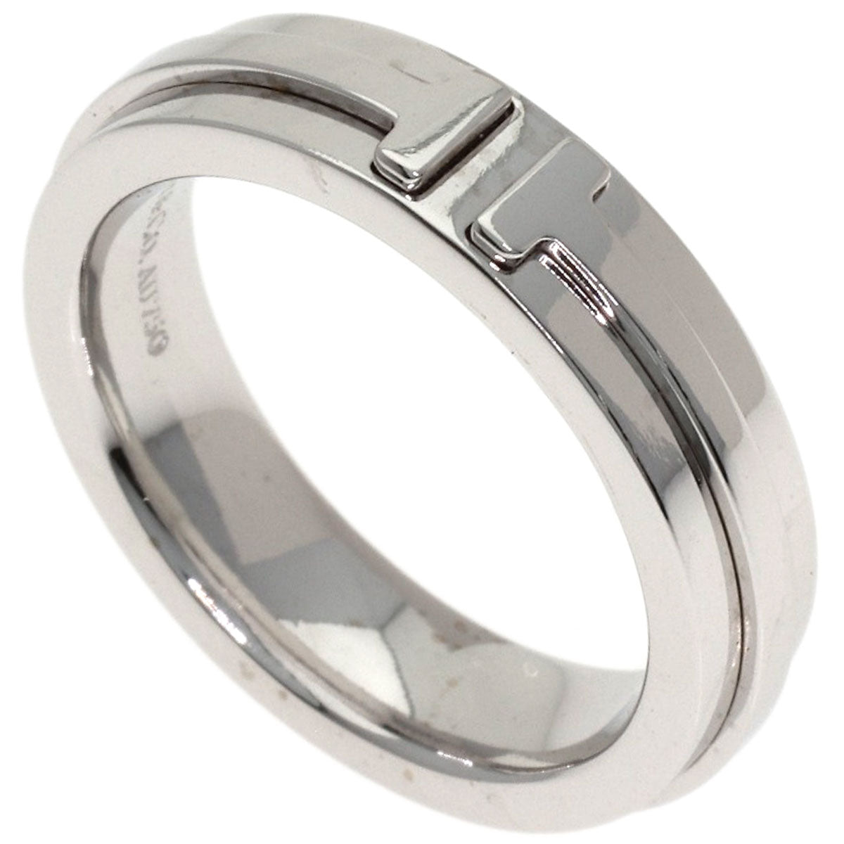 TIFFANY&Co. T narrow Ring K18 White Gold Ladies [Used]