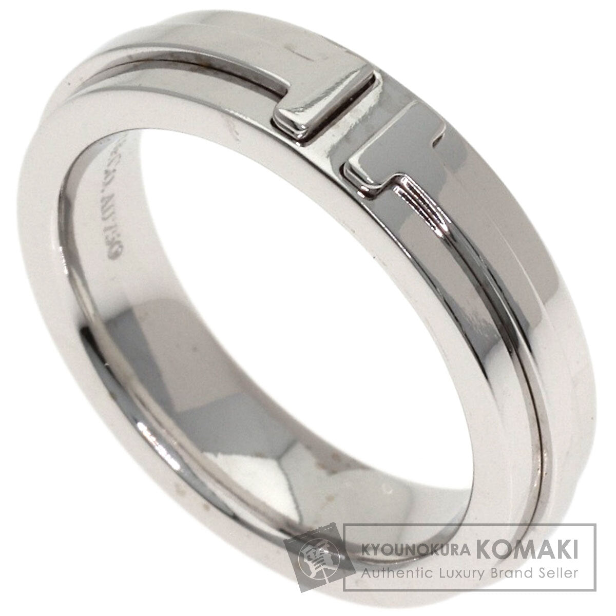 TIFFANY&Co. T narrow Ring K18 White Gold Ladies [Used]