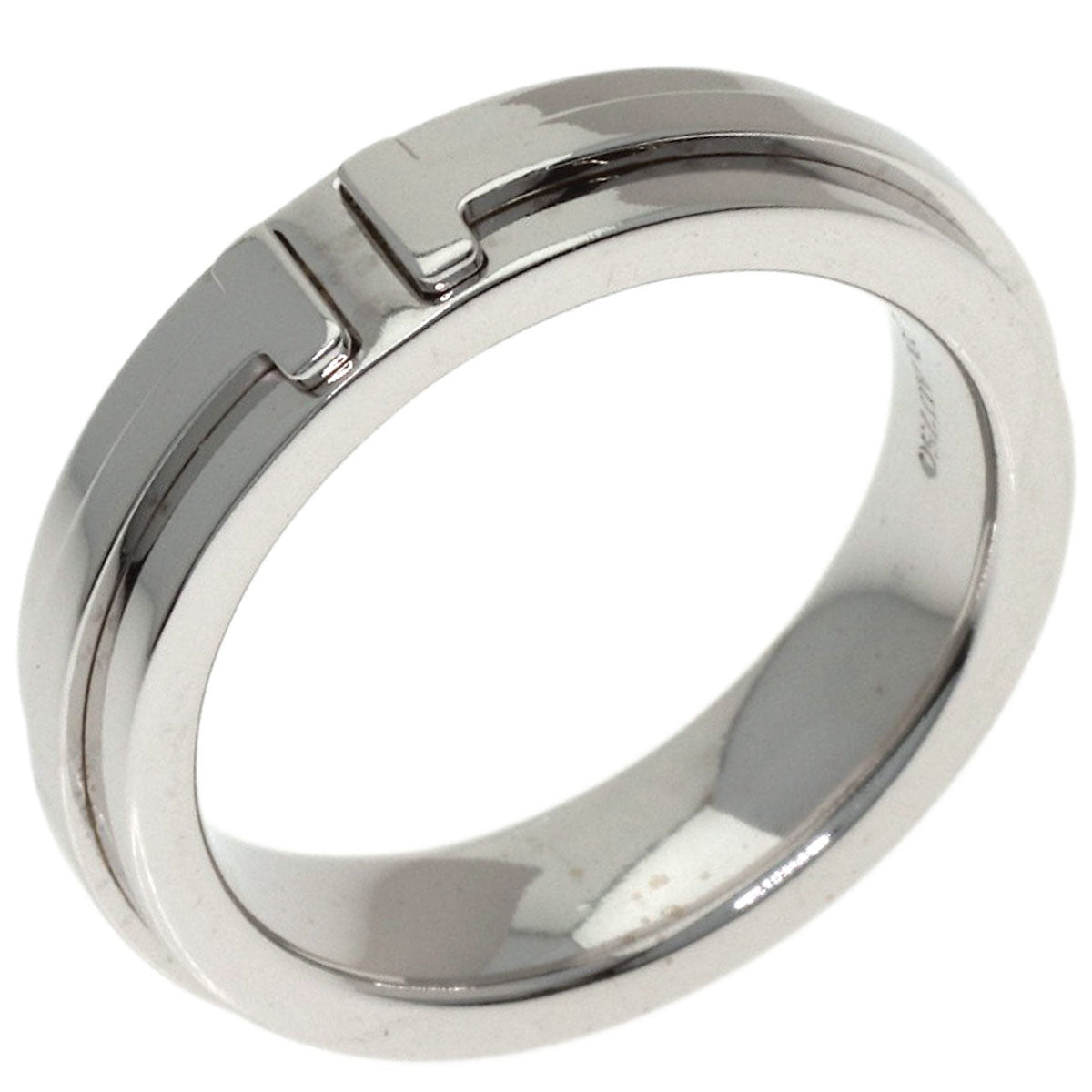 TIFFANY&Co. T narrow Ring K18 White Gold Ladies [Used]