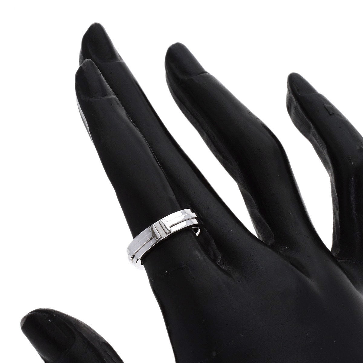 TIFFANY&Co. T narrow Ring K18 White Gold Ladies [Used]