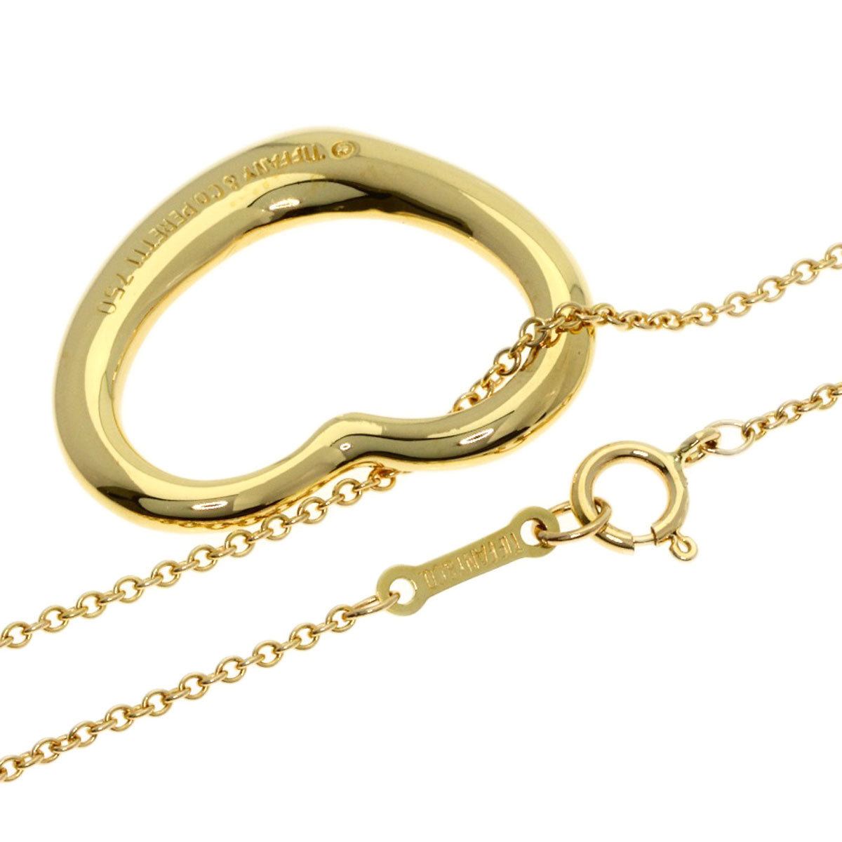 TIFFANY&Co. Open heart Necklace K18 Yellow Gold Ladies [Used]