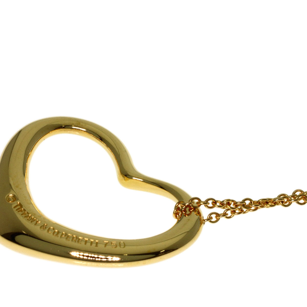 TIFFANY&Co. Open heart Necklace K18 Yellow Gold Ladies [Used]