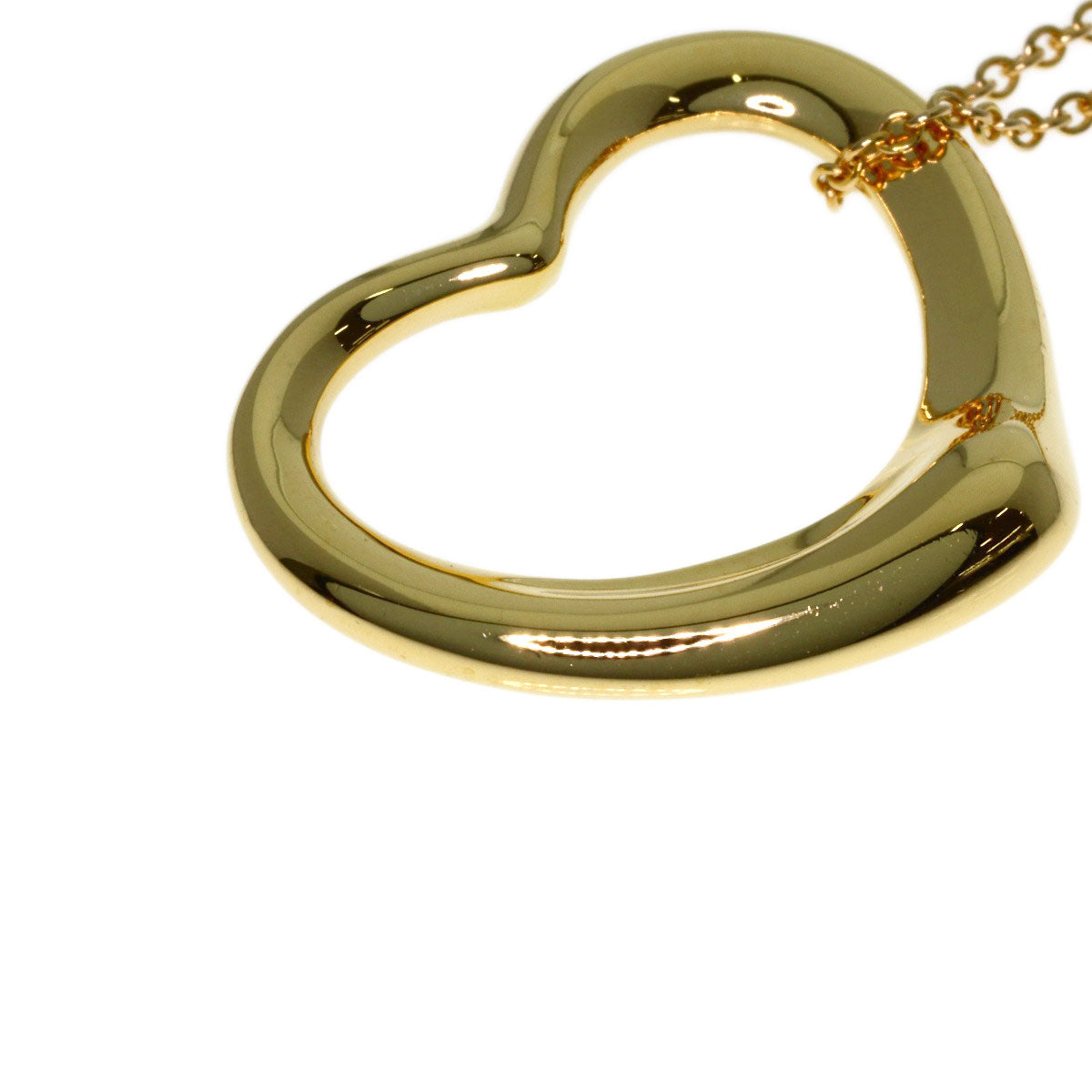 TIFFANY&Co. Open heart Necklace K18 Yellow Gold Ladies [Used]