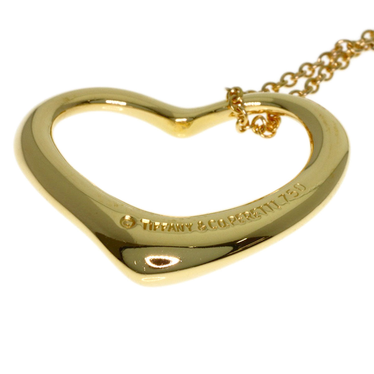 TIFFANY&Co. Open heart Necklace K18 Yellow Gold Ladies [Used]