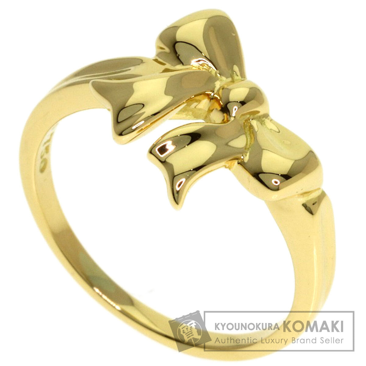 TIFFANY&Co. ribbon Ring K18 Yellow Gold Ladies [Used]