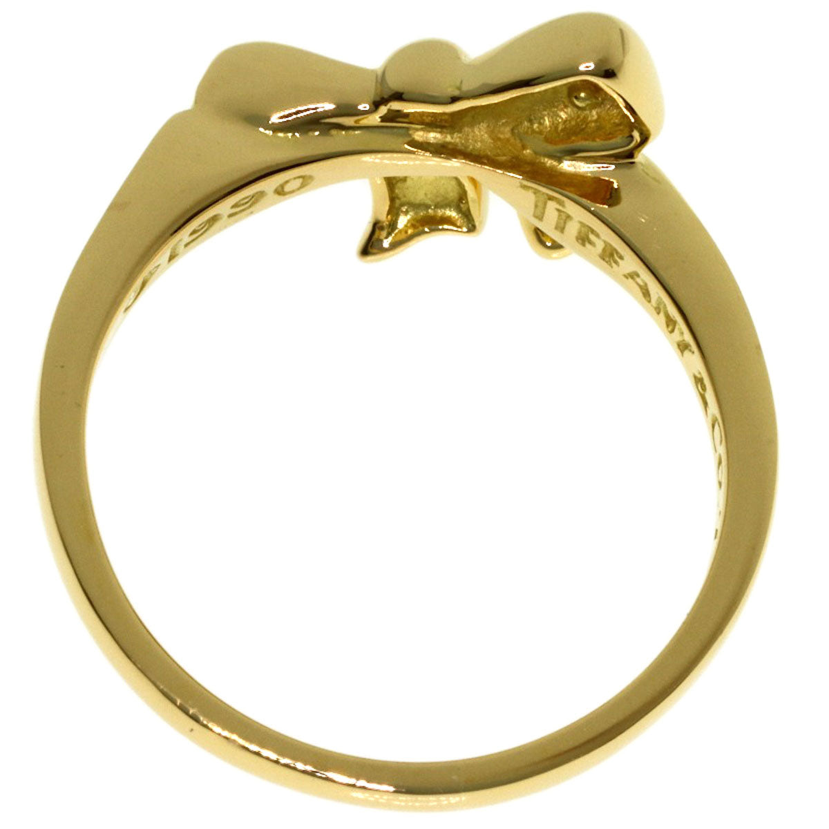TIFFANY&Co. ribbon Ring K18 Yellow Gold Ladies [Used]