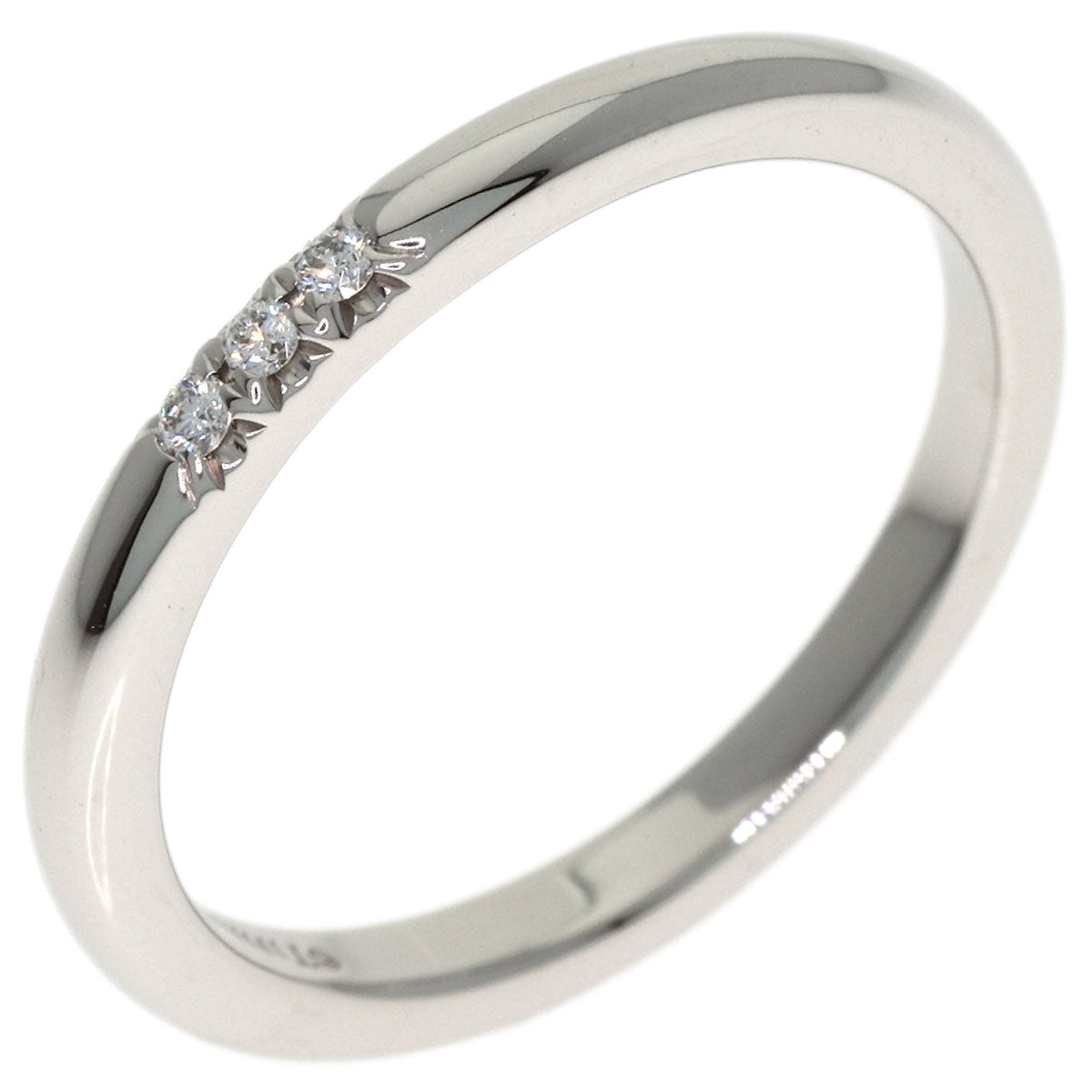 TIFFANY&Co. Forever Classic Band 3P Diamond Ring Platinum PT950 Ladies [Used]