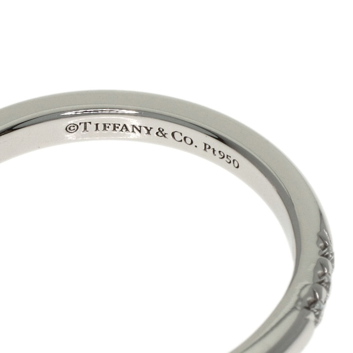 TIFFANY&Co. Forever Classic Band 3P Diamond Ring Platinum PT950 Ladies [Used]