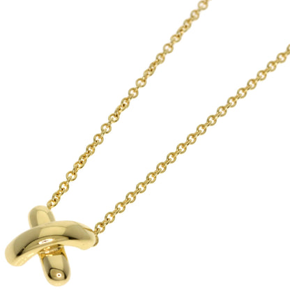 TIFFANY&Co. Cross-stitch Necklace K18 Yellow Gold Ladies [Used]
