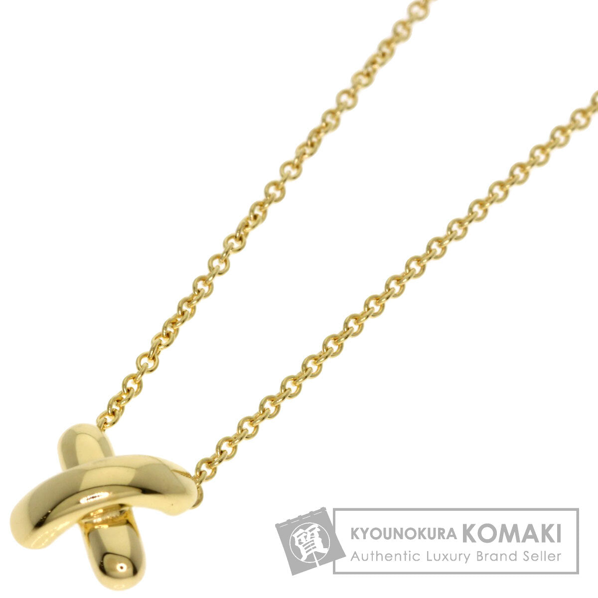 TIFFANY&Co. Cross-stitch Necklace K18 Yellow Gold Ladies [Used]