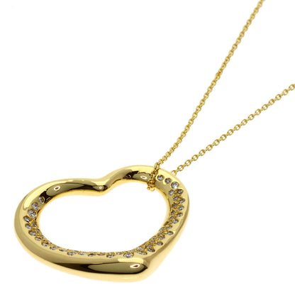 TIFFANY&Co. Open Heart Diamond Necklace K18 Yellow Gold Ladies [Used]
