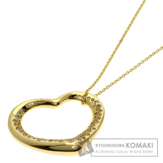 TIFFANY&Co. Open Heart Diamond Necklace K18 Yellow Gold Ladies [Used]