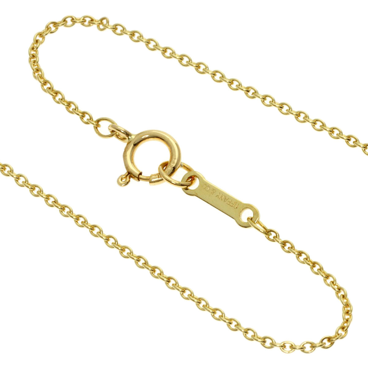 TIFFANY&Co. Open Heart Diamond Necklace K18 Yellow Gold Ladies [Used]