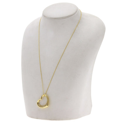 TIFFANY&Co. Open Heart Diamond Necklace K18 Yellow Gold Ladies [Used]