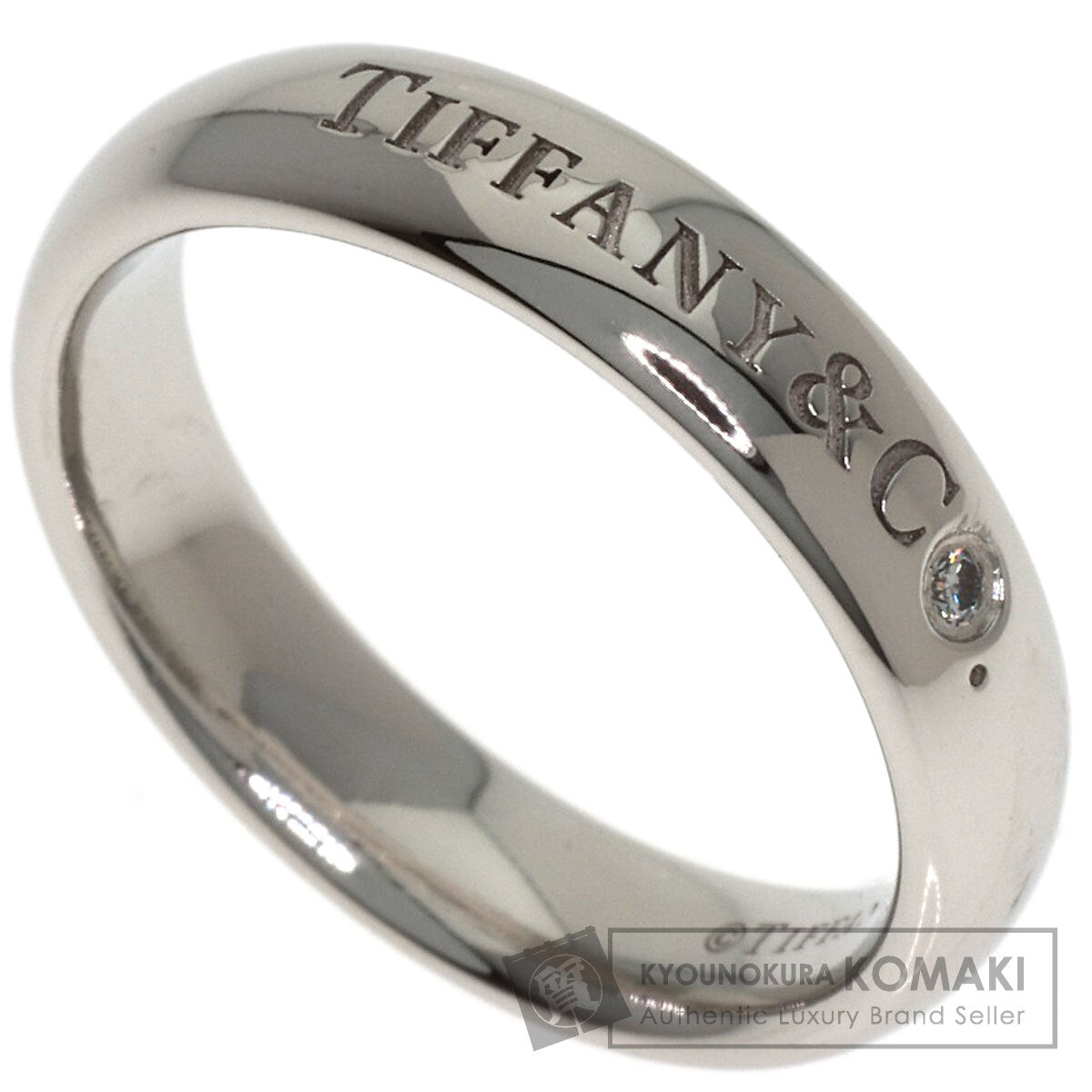TIFFANY&Co. Band Ring 1P Diamond Ring Platinum PT950 Ladies [Used]