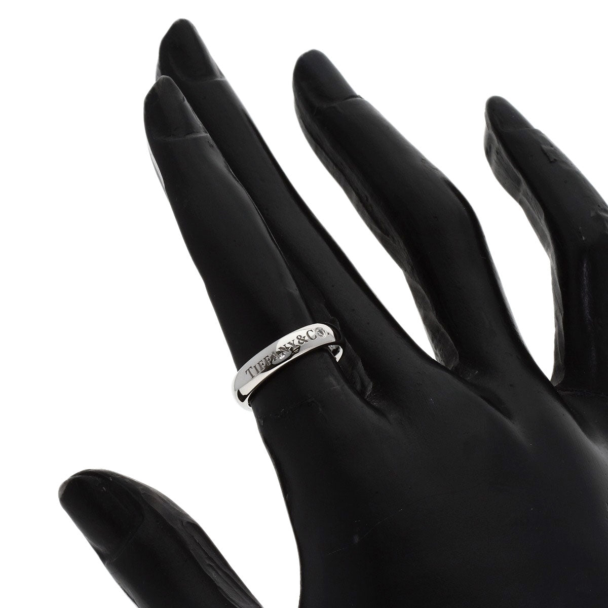 TIFFANY&Co. Band Ring 1P Diamond Ring Platinum PT950 Ladies [Used]