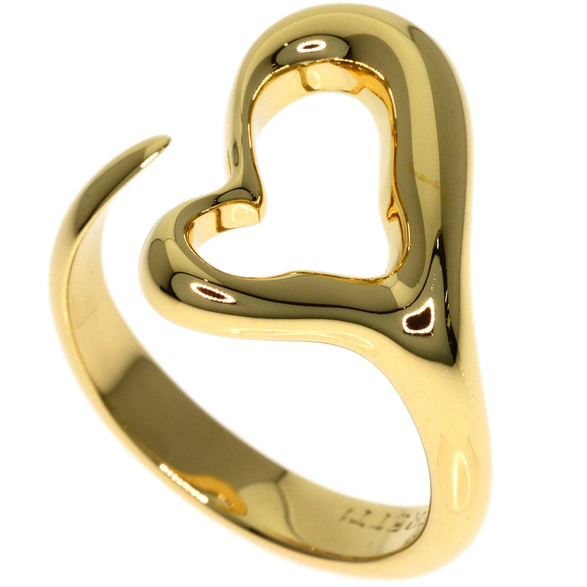 TIFFANY&Co. Open heart Ring K18 Yellow Gold Ladies [Used]