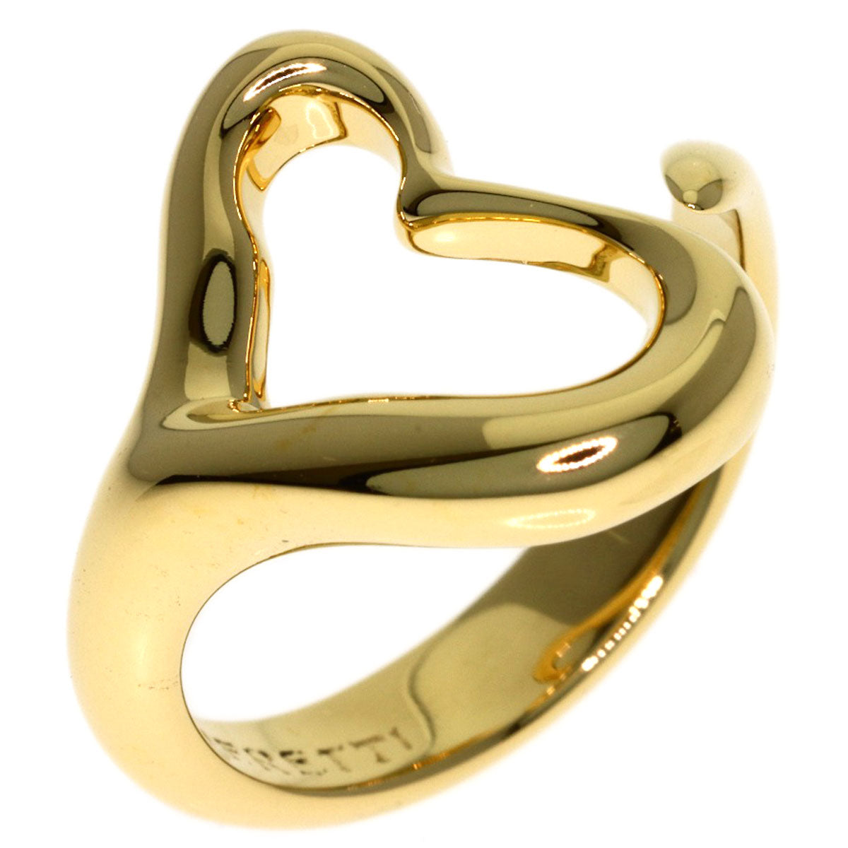 TIFFANY&Co. Open heart Ring K18 Yellow Gold Ladies [Used]
