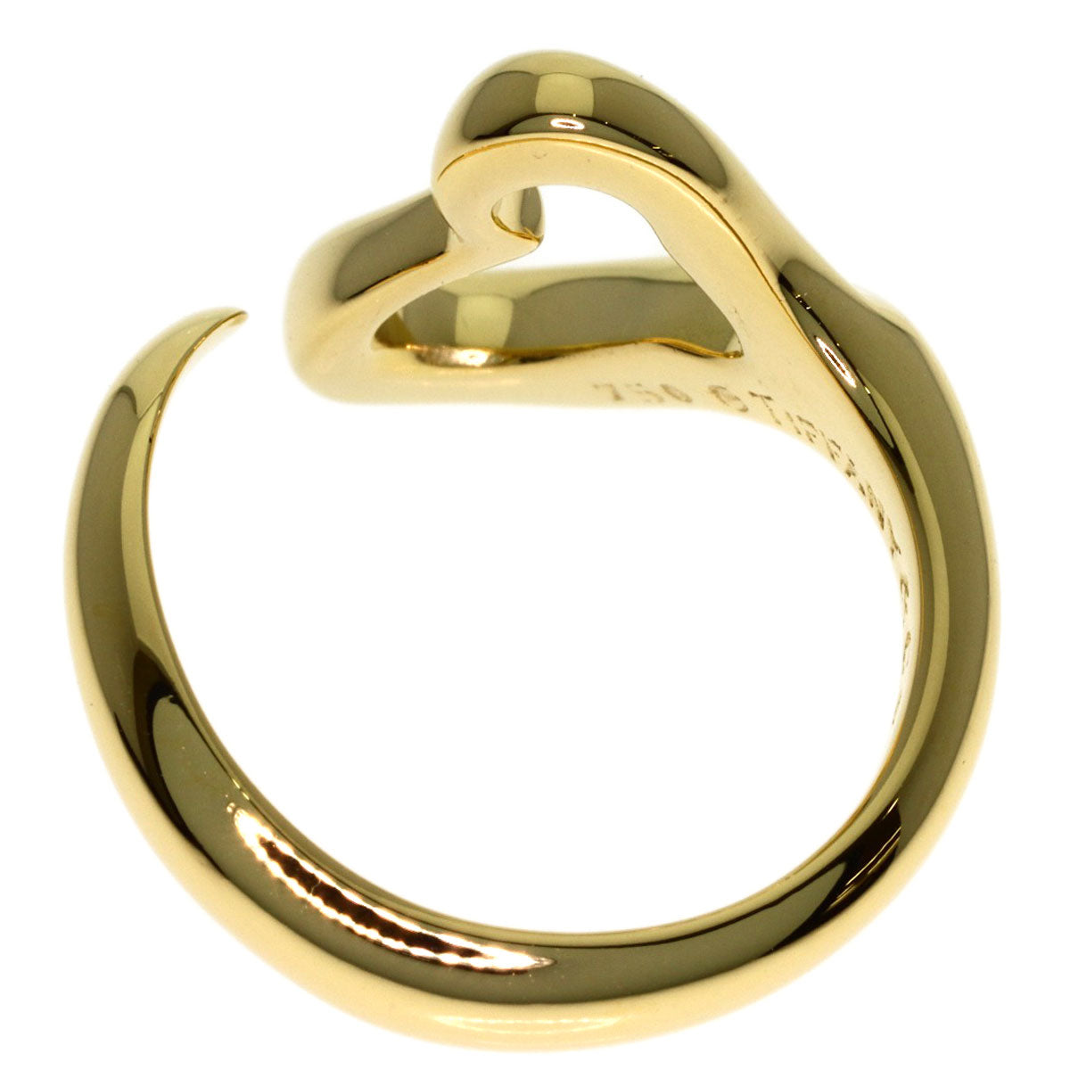TIFFANY&Co. Open heart Ring K18 Yellow Gold Ladies [Used]
