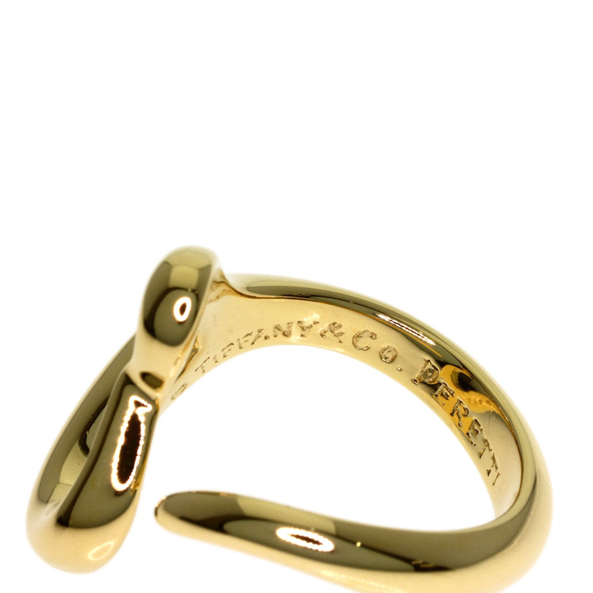 TIFFANY&Co. Open heart Ring K18 Yellow Gold Ladies [Used]