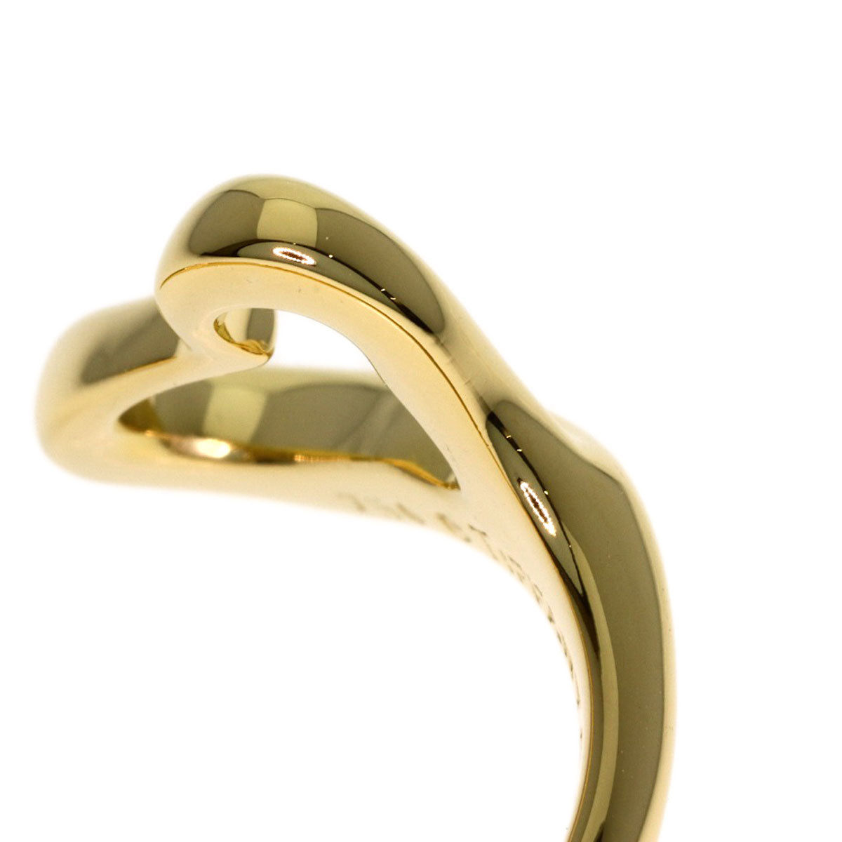 TIFFANY&Co. Open heart Ring K18 Yellow Gold Ladies [Used]