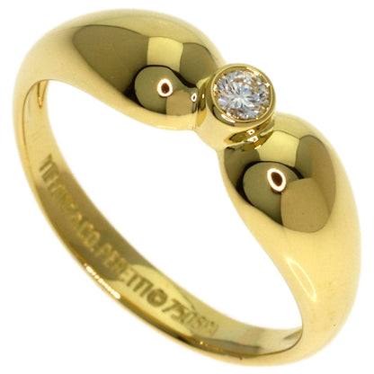 TIFFANY&Co. Double Teardrop 1P Diamond Ring K18 Yellow Gold Ladies [Used]