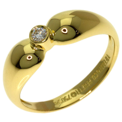 TIFFANY&Co. Double Teardrop 1P Diamond Ring K18 Yellow Gold Ladies [Used]