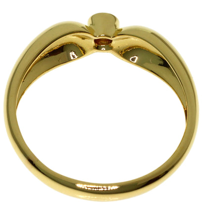 TIFFANY&Co. Double Teardrop 1P Diamond Ring K18 Yellow Gold Ladies [Used]
