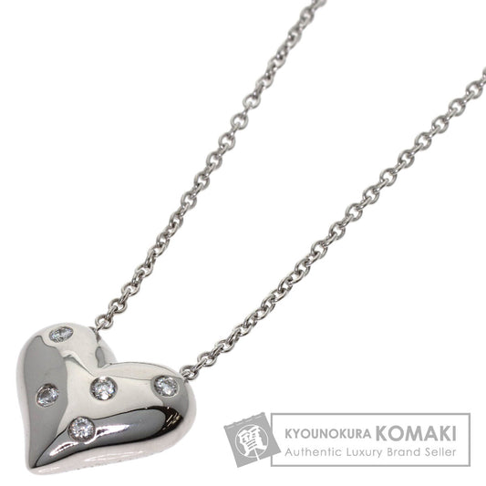 TIFFANY&Co. Dots Heart Diamond Necklace Platinum PT950 Ladies [Used]