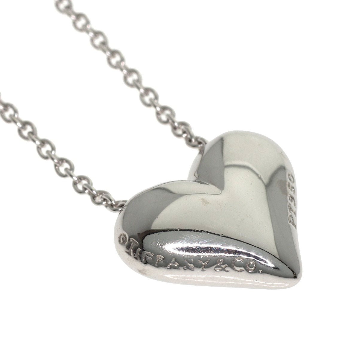 TIFFANY&Co. Dots Heart Diamond Necklace Platinum PT950 Ladies [Used]