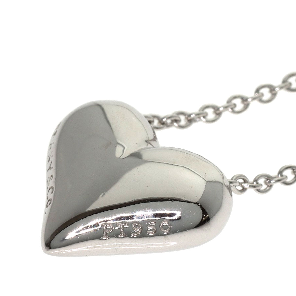 TIFFANY&Co. Dots Heart Diamond Necklace Platinum PT950 Ladies [Used]