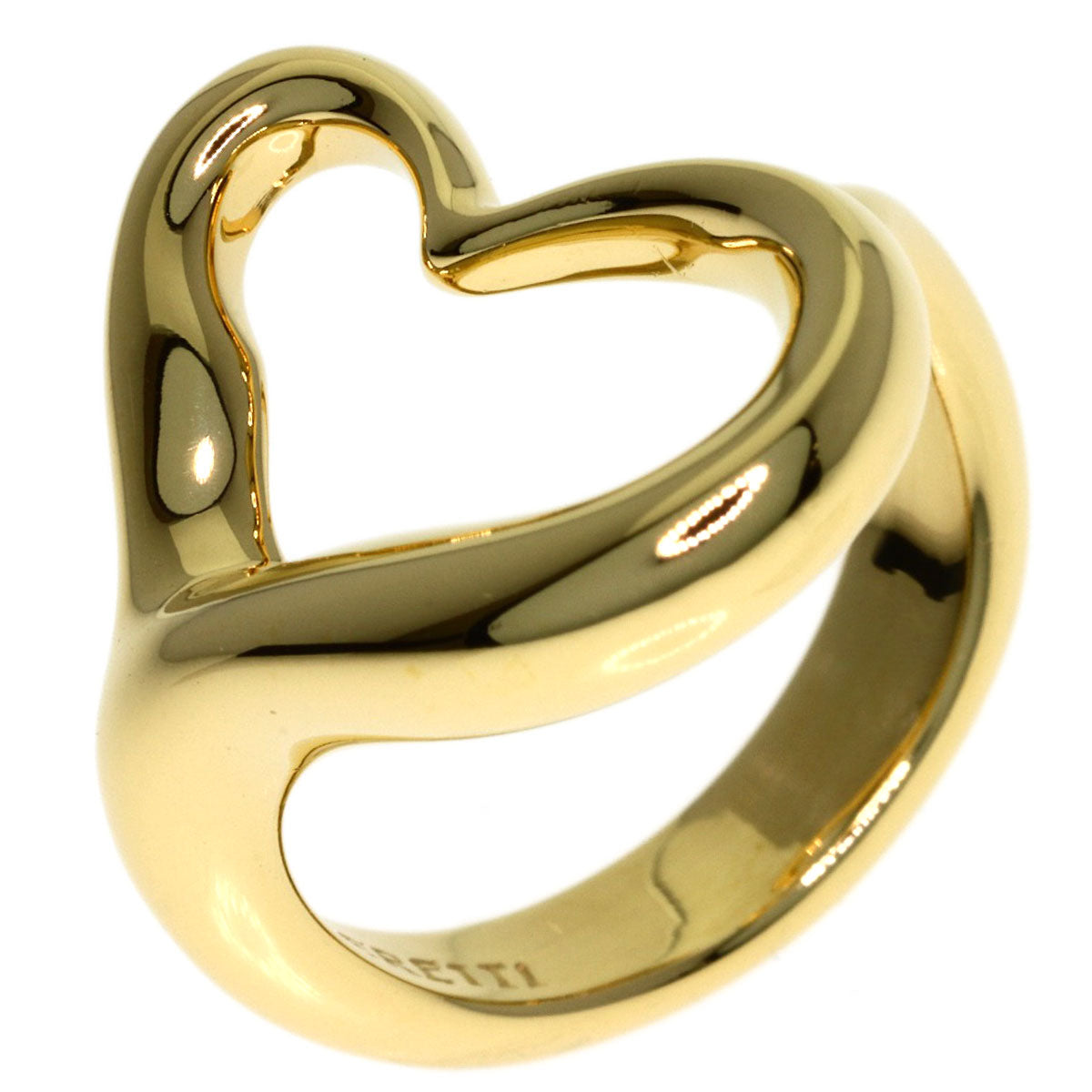 TIFFANY&Co. Open heart Ring K18 Yellow Gold Ladies [Used]